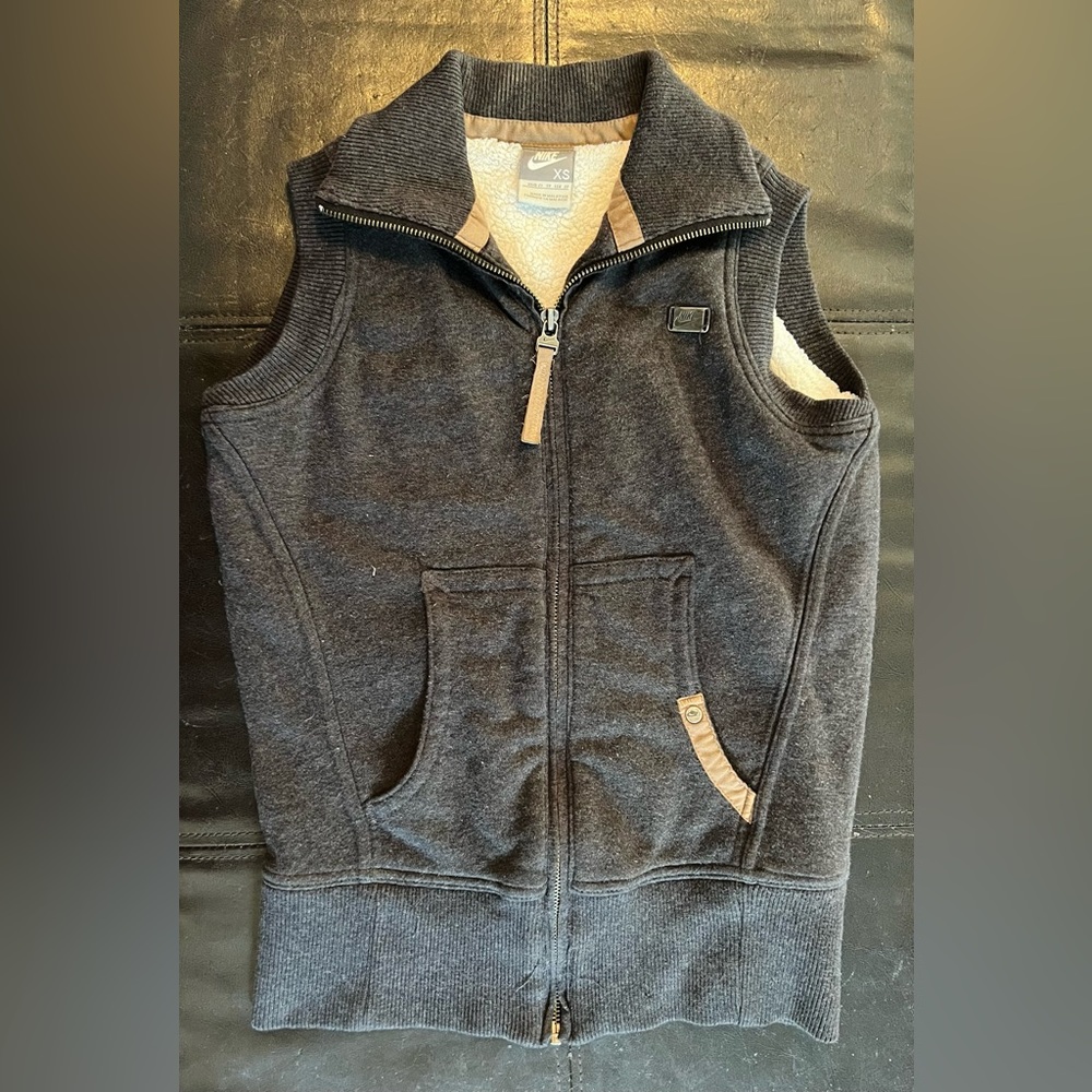 NIKE faux fur lined vest, size XS
